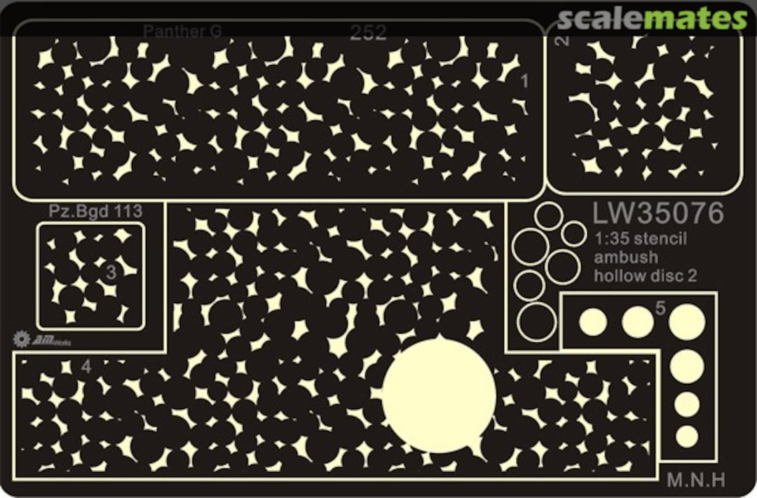 Boxart Panther G Spraying Stencil Hollow Disc Type 2 LW35076 Alliance Model Works