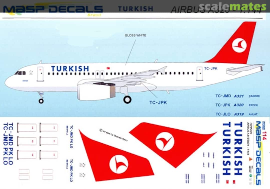 Boxart Airbus A319-132, A320-232, A321-231 MASP44-114 MASP Decals