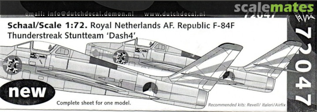 Boxart Republic F-84F Thunderstreak 72047 Dutch Decal