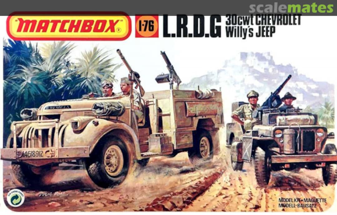 Boxart L.R.D.G. 30cwt Chevrolet and Willys Jeep 40173 Matchbox