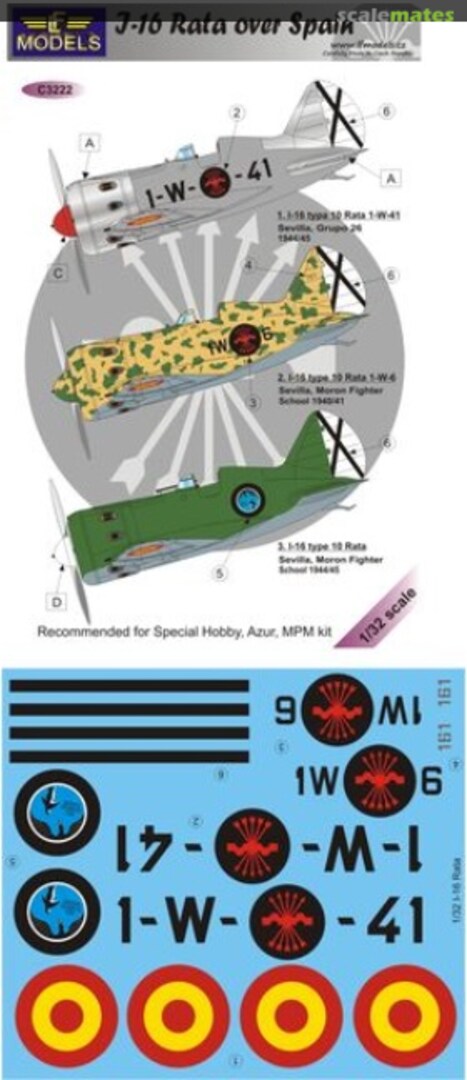 Boxart I-16 Rata over Spain C3222 LF Models