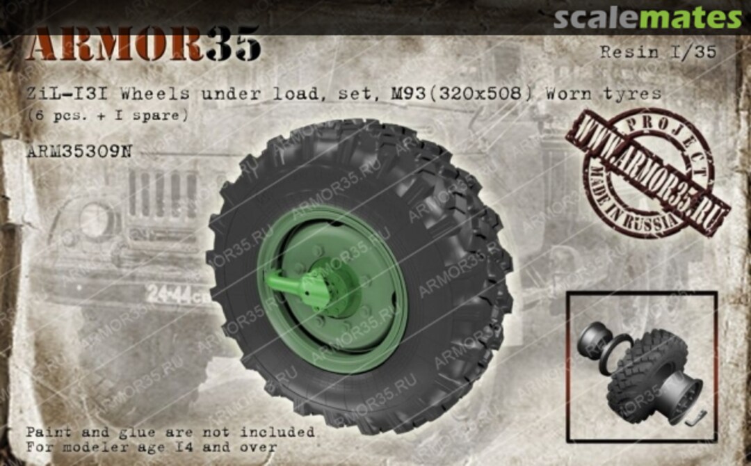 Boxart ZiL-131 Wheels under load, set, М93 (320х508) ARM35309N Armor35