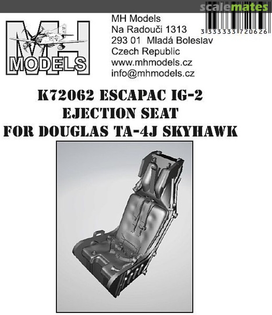 Boxart ESCAPAC IG-2 Ejection Seat for Douglas TA-4J Skyhawk K72062 MH Models