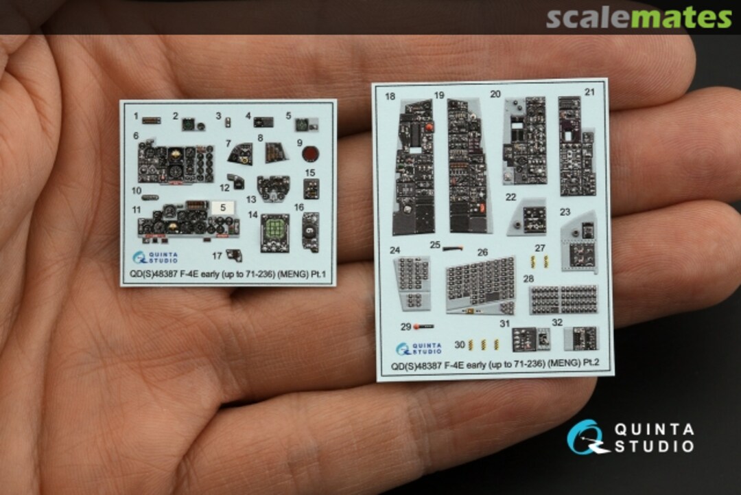 Contents F-4E Early with Retrofitted Slatted Wing interior 3D decals (up to 71-0236) (small version) QDS-48387 Quinta Studio