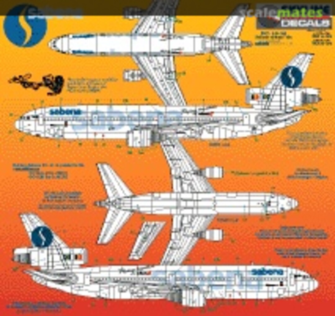 Boxart Sabena scheme 1990 DC-10 / MD-11 SKY144-26 Skyline Decals