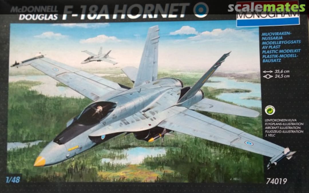 Boxart McDonnell Douglas F-18A Hornet 74019 Monogram