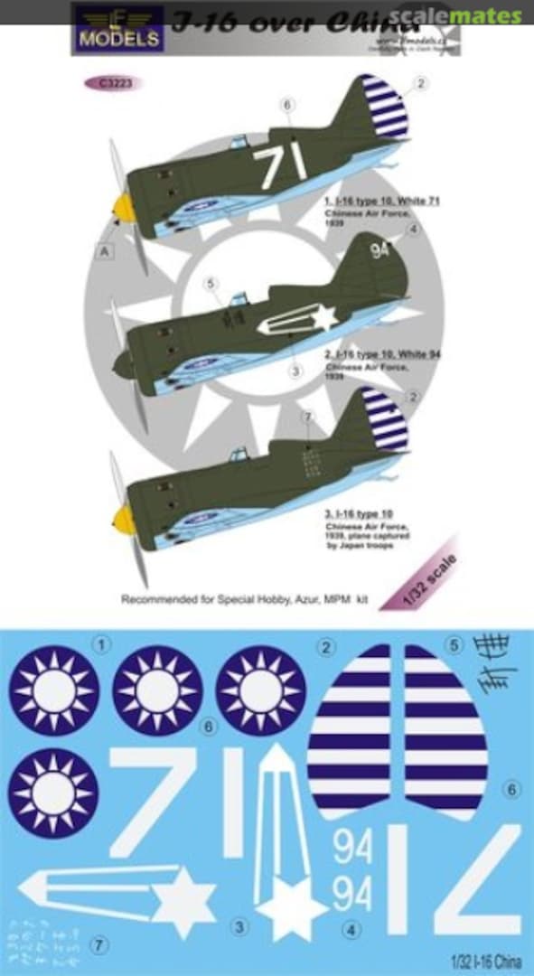 Boxart I-16 over China C3223 LF Models