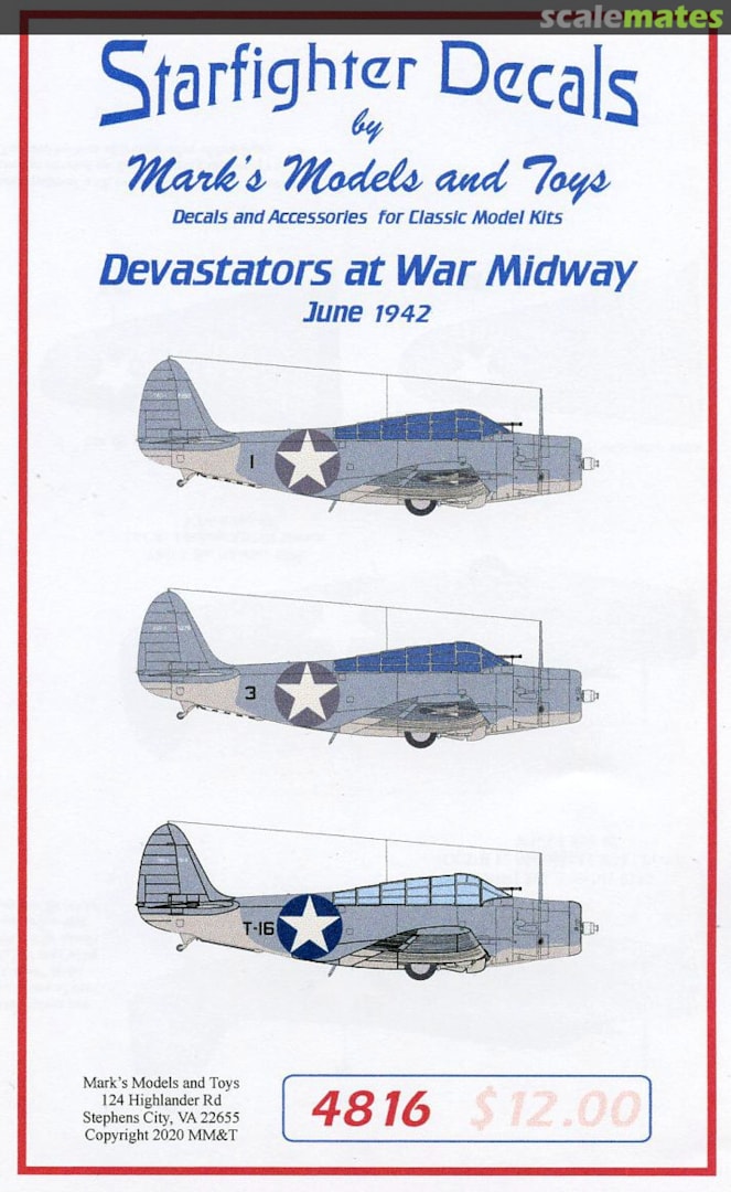 Boxart Devastators at War Midway 4816 Starfighter Decals