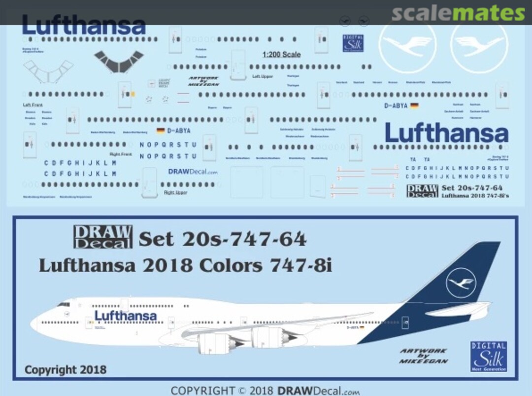 Boxart Lufthansa 2018 Colors 747-8i 20-747-64 Draw Decal