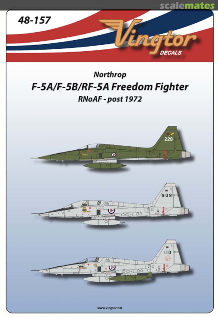 Boxart Northrop F-5A/F-5B/RF-5A Freedom Fighter 48-157 Vingtor Decals