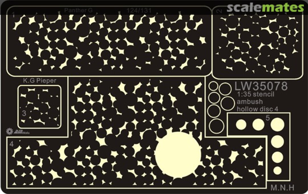 Boxart Panther G Spraying Stencil Hollow Disc Type 4 LW35078 Alliance Model Works