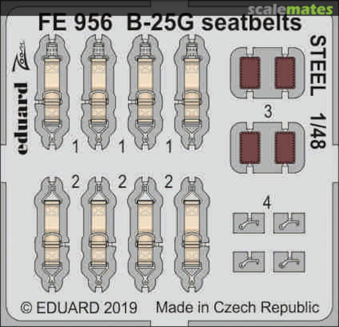 Boxart B-25G seatbelts FE956 Eduard