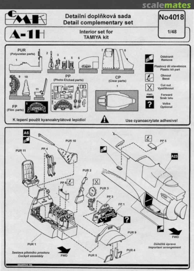 Boxart A-1H interior set 4018 CMK