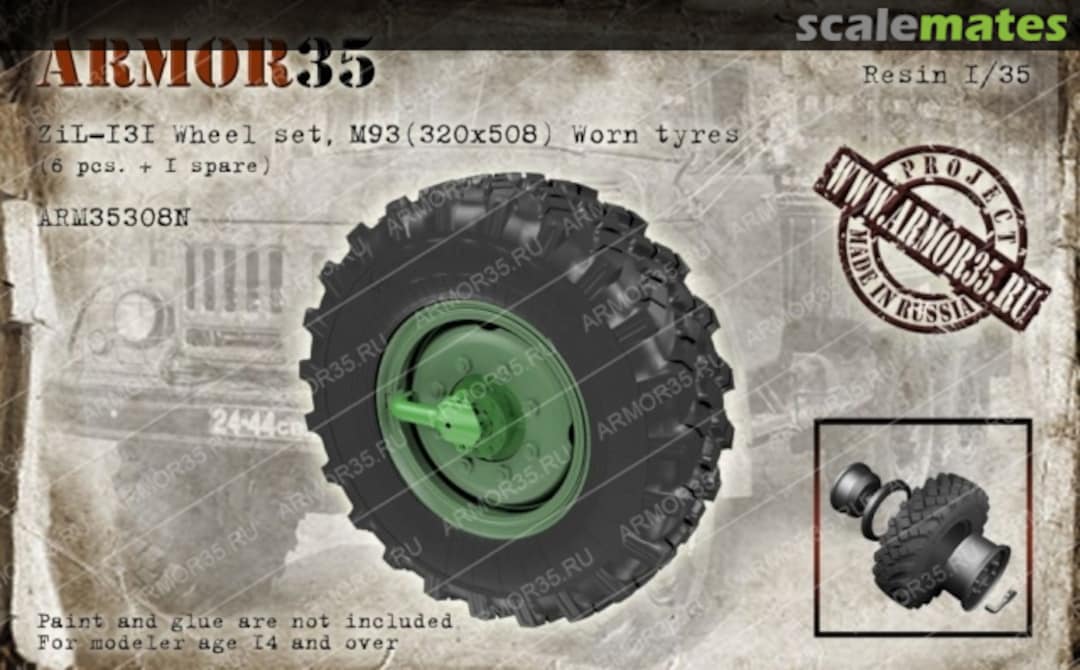 Boxart ZiL-131 Wheel set, М93 (320х508) ARM35308N Armor35