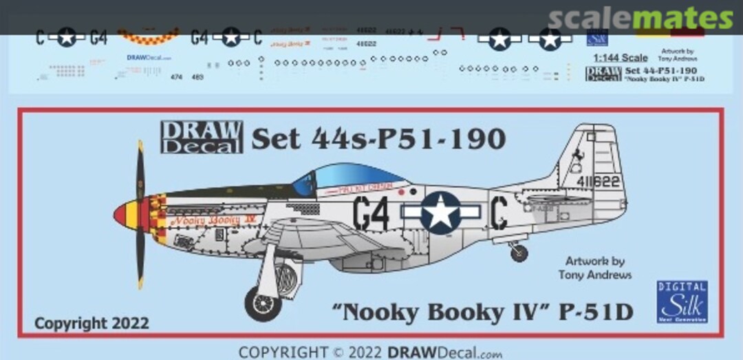 Boxart “Nooky Booky IV” P-51D 44-P51-190 Draw Decal