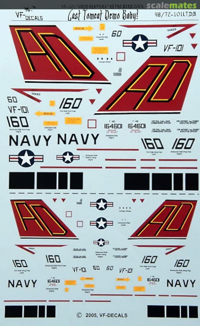 Boxart VF-101 "Grim Reapers" Retro Bird 2005 72-101LTDB VF Decals