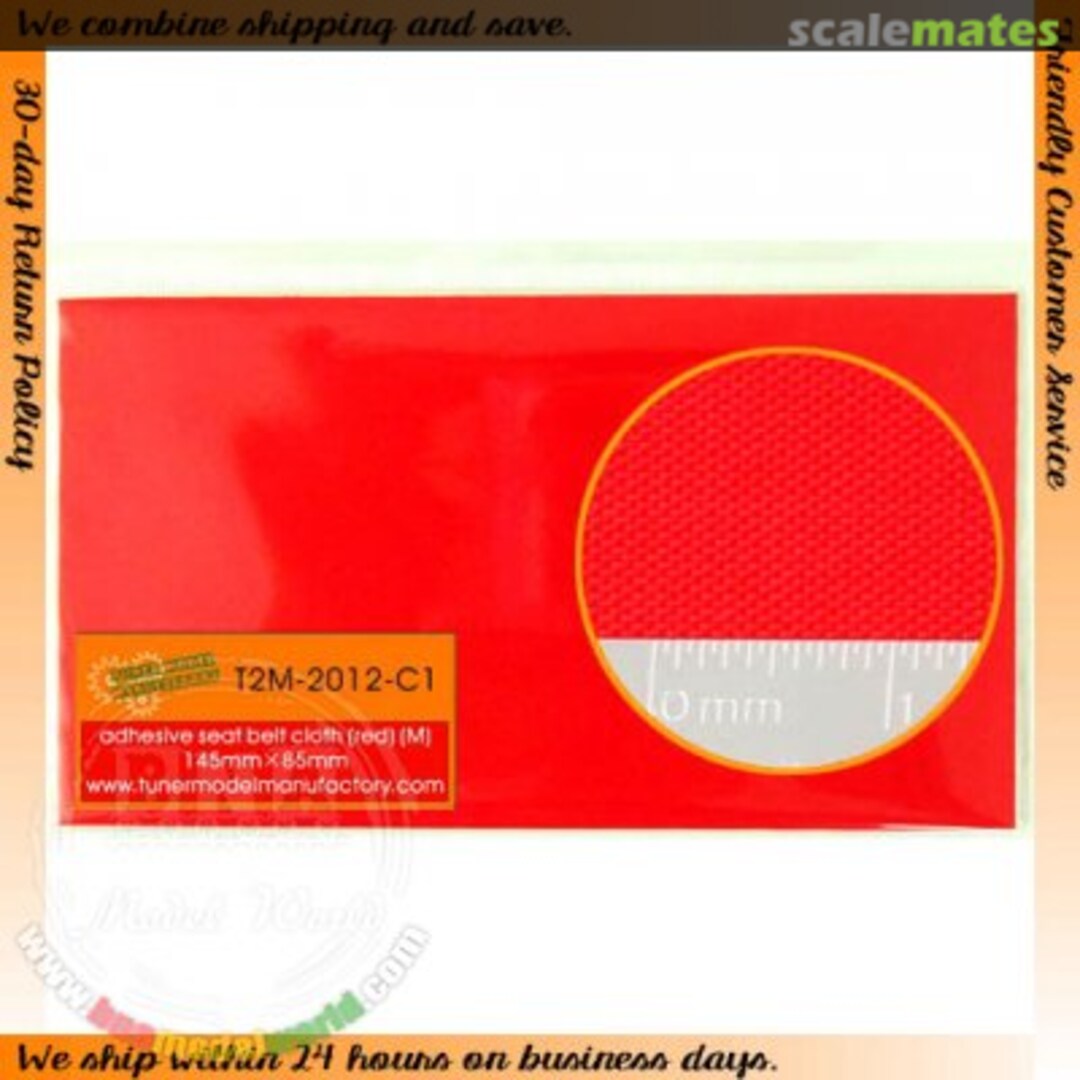 Boxart Seat Belt Adhesive Cloth (Red) 145mm x 85mm T2M-2012-C1 Tuner Model Manufactory