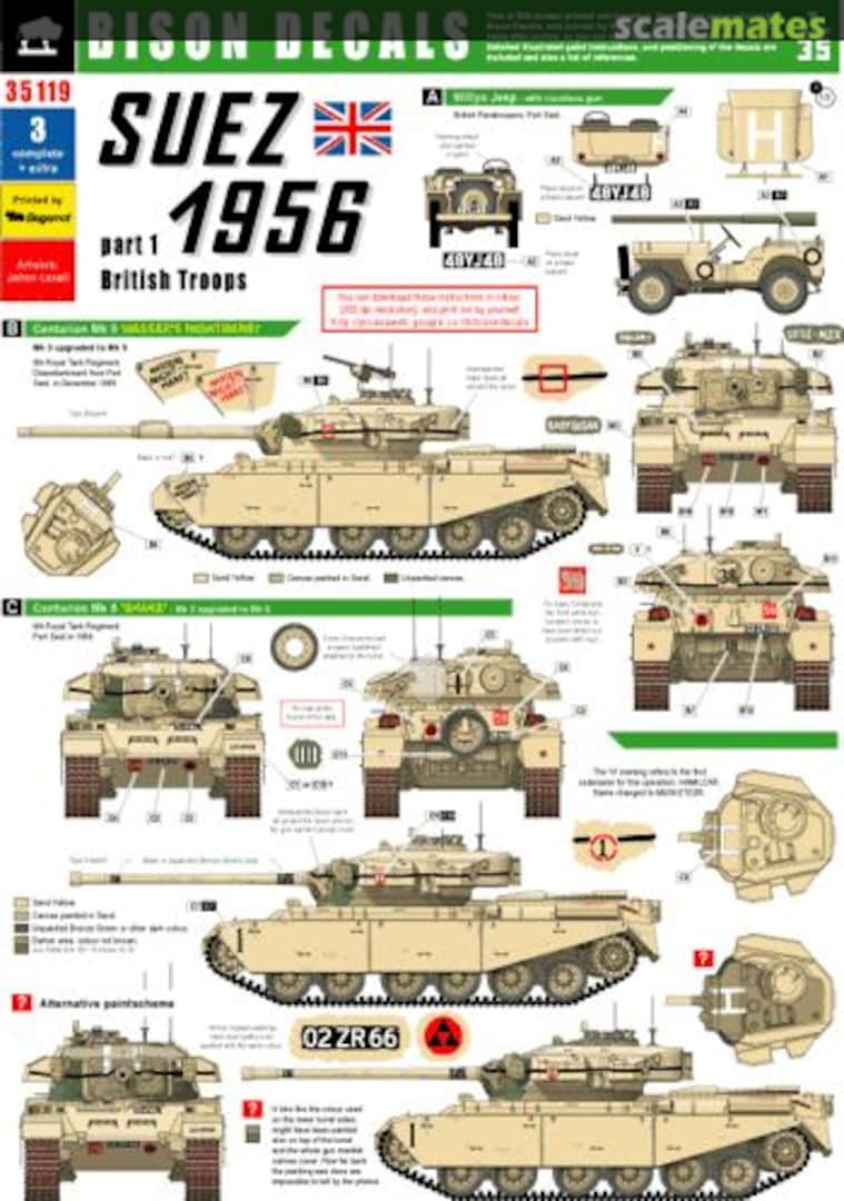 Boxart Suez 1956 Part 1 - British Troops 35119 Bison Decals