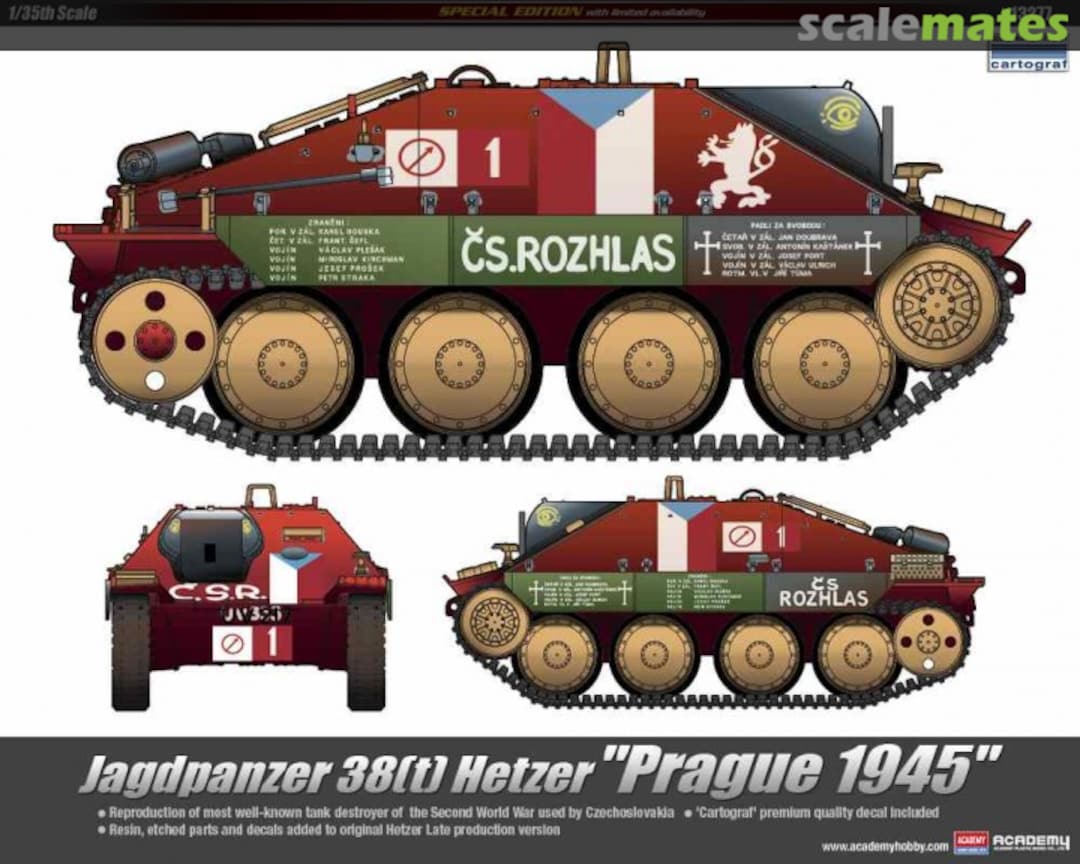 Boxart Jagdpanzer 38 (t) "Hetzer" last 13277 Academy