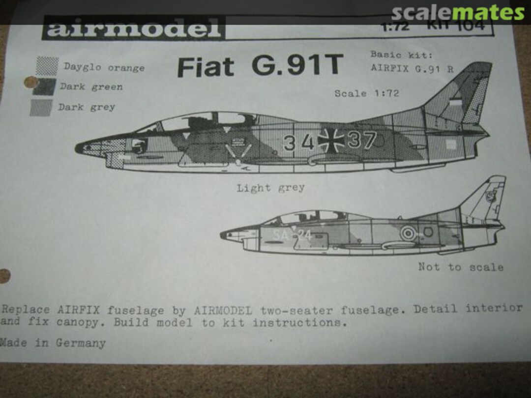 Boxart Fiat G.91T 104 Airmodel