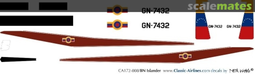 Boxart Venezuelan National Guard BN Islander CA172-008 Classic Airlines