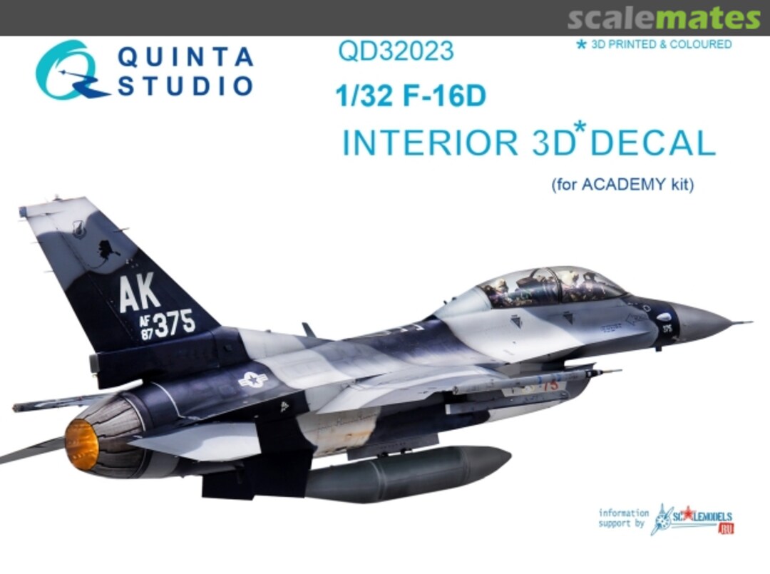 Boxart F-16D - interior 3D decals QD32023 Quinta Studio