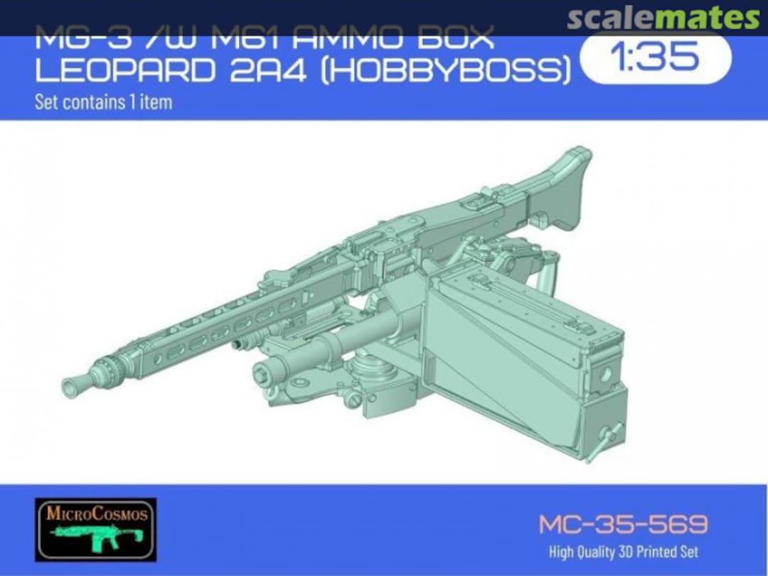 Boxart MG-3 With M61 Ammo Box For Leopard 2A4 (Hobby Boss) MC-35-569 3D MicroCosmos