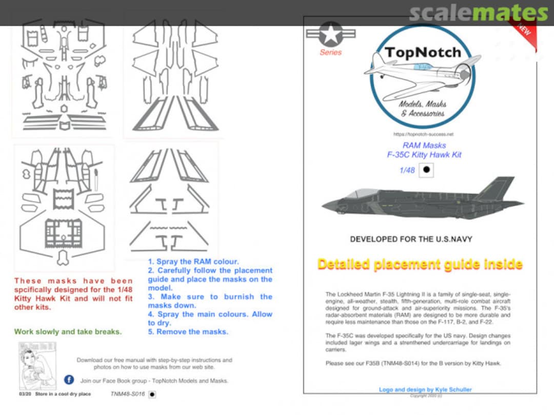 Boxart RAM Masks - Lockheed-Martin F-35C Lightning II TNM48-S016 TopNotch