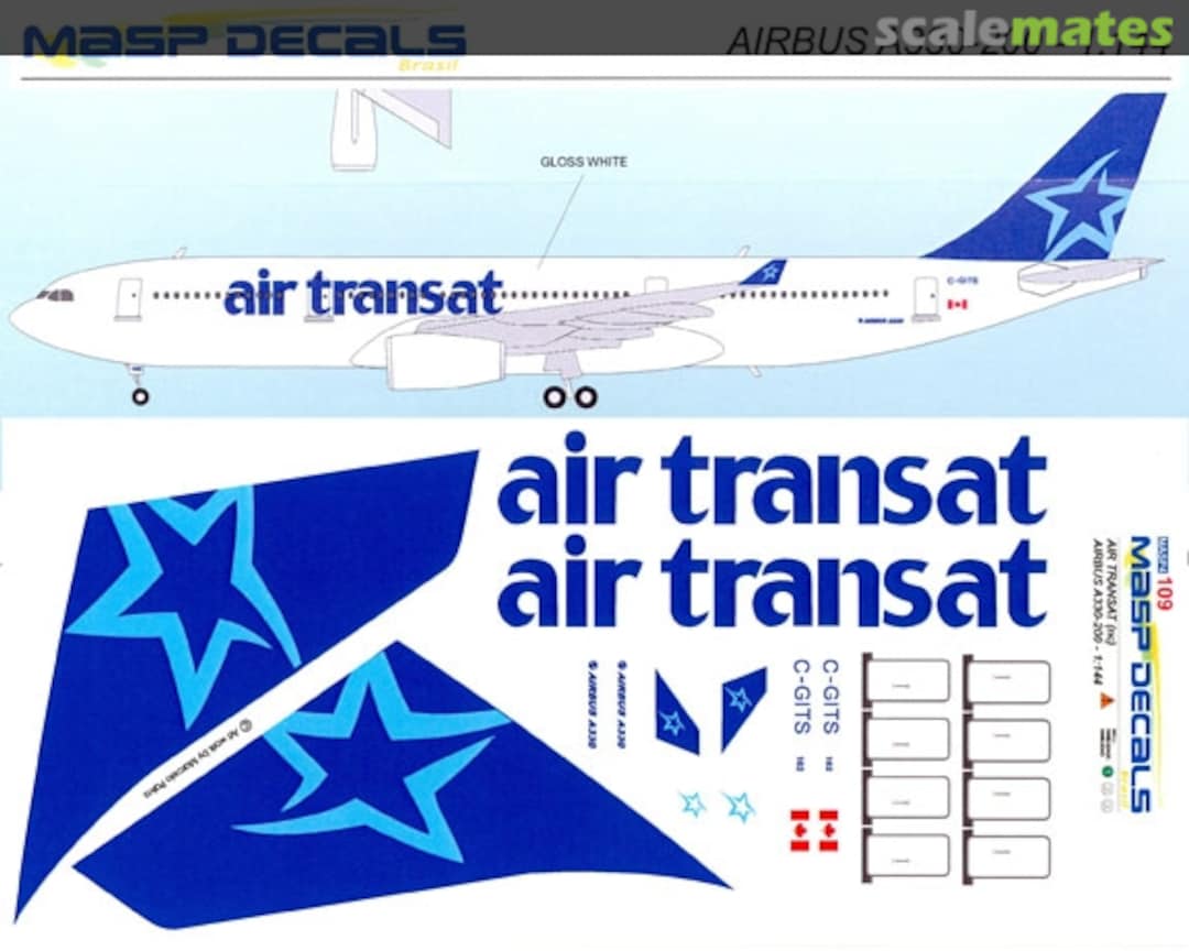 Boxart Airbus A330-243 MASP44-109 MASP Decals