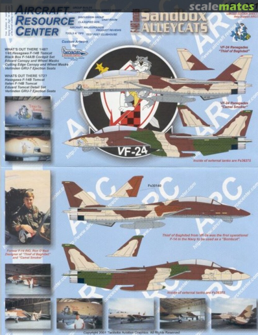 Boxart F-14B Tomcats Sandbox Alleycats ARC-001 TwoBobs Aviation Graphics