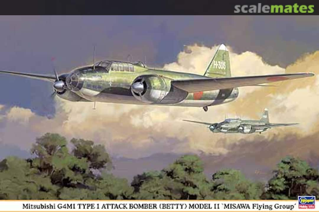 Boxart Mitsubishi G4M1 Type 1 Attack Bomber (Betty) Model 11 'Misawa Flying Group' 00991 Hasegawa