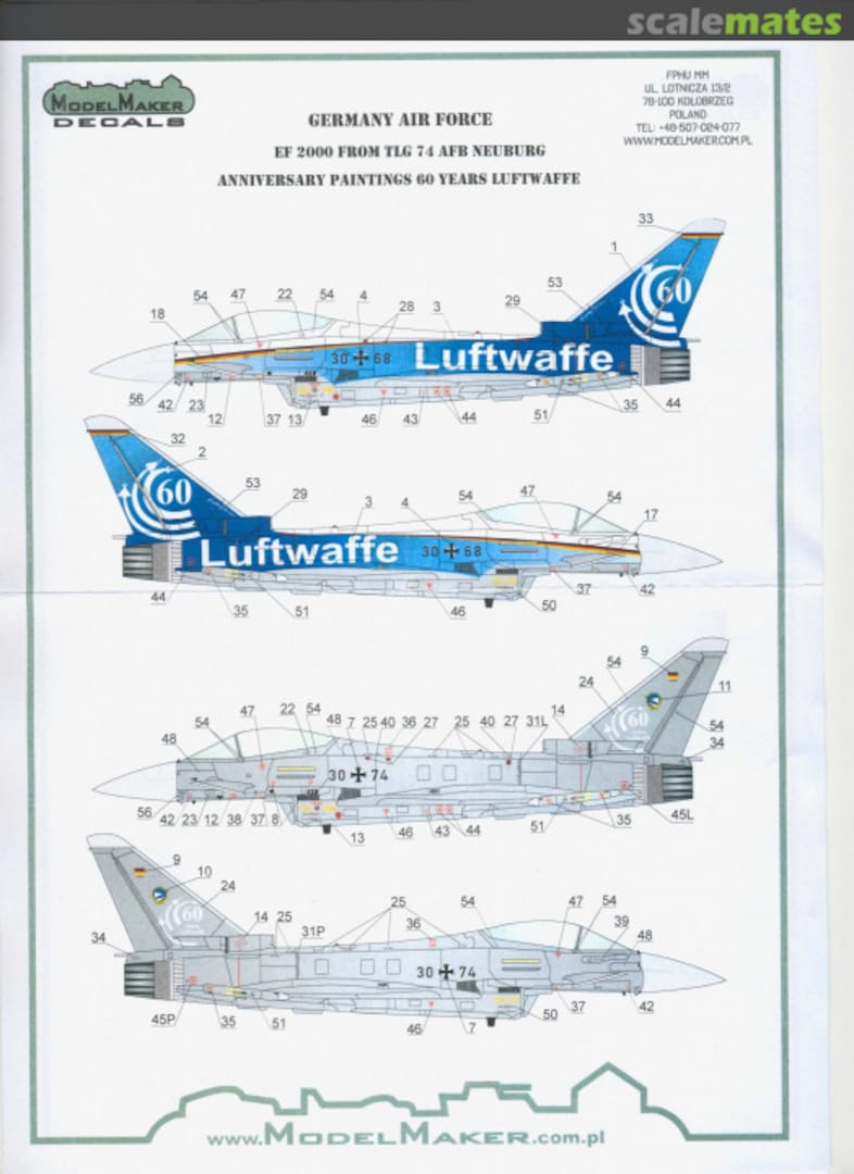 Boxart Eurofighter Typhoon 60 Years Luftwaffe TLG 74 D72080 ModelMaker