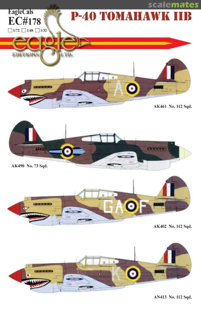 Boxart P-40 Tomahawk IIB EagleCals EC32-178 Eagle Editions