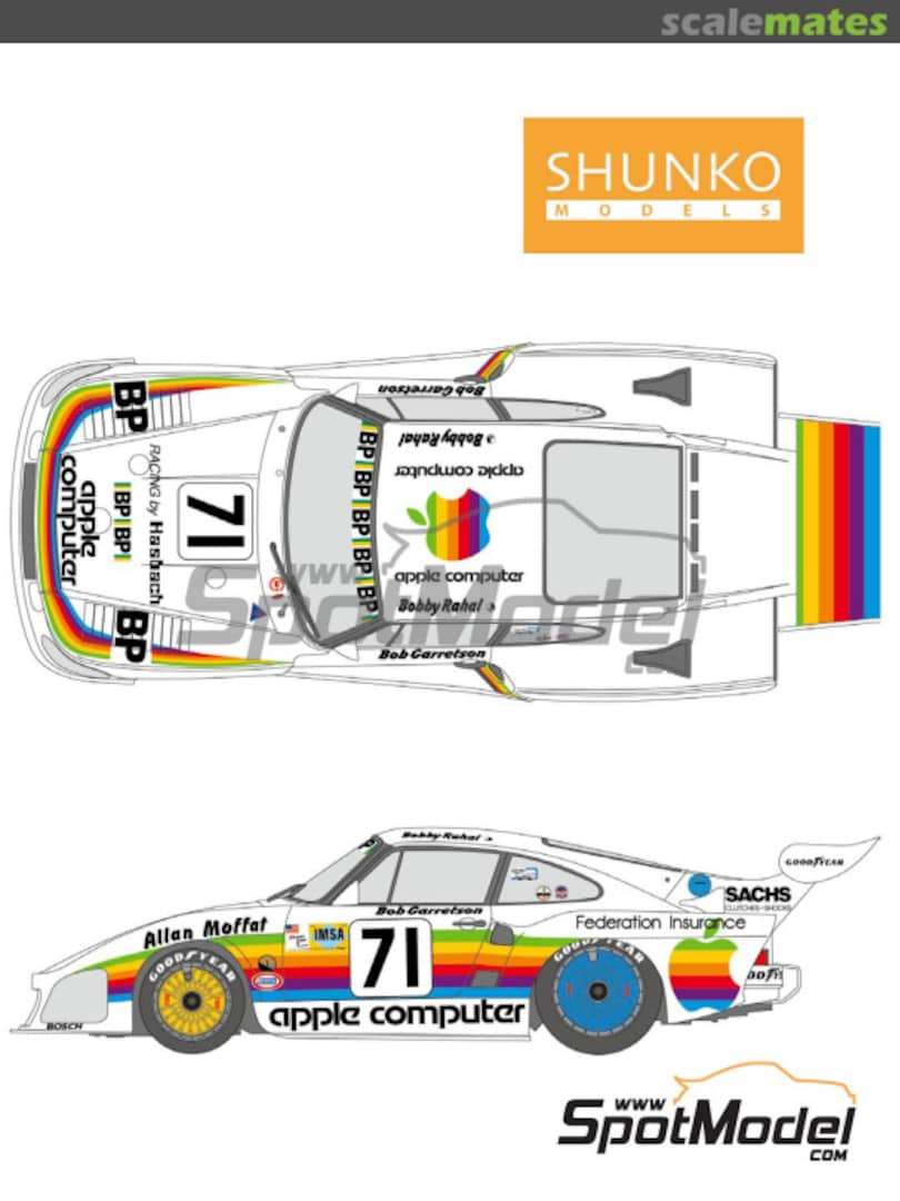 Boxart Porsche Kremer 935 K3 Dick Barbour Racing Team sponsored by Apple Computer #71 SHK-D423-B Shunko Models