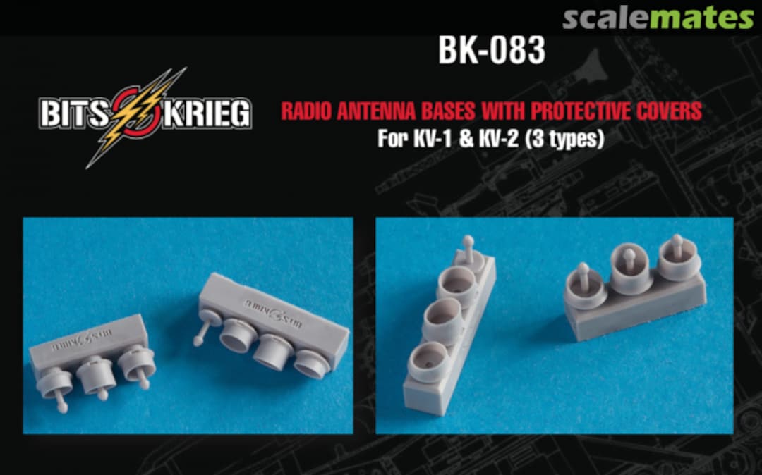 Boxart Radio Antenna bases with protective covers for KV-1 & KV-2 BK-083 BitsKrieg