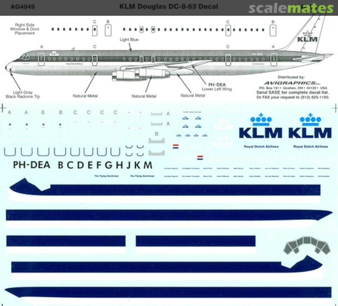 Boxart Douglas DC-8-63 KLM AG4049 Avigraphics