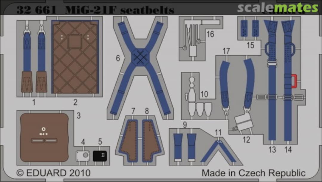 Boxart MiG-21F KM1 seatbelts 32661 Eduard