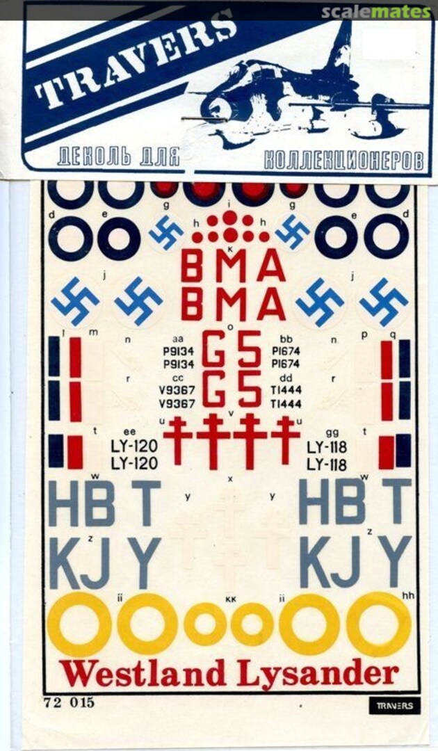 Boxart Westland Lysander 72-015 Travers