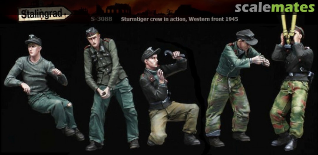 Boxart Sturmtiger crew in action, (5 figures) S-3088 Stalingrad