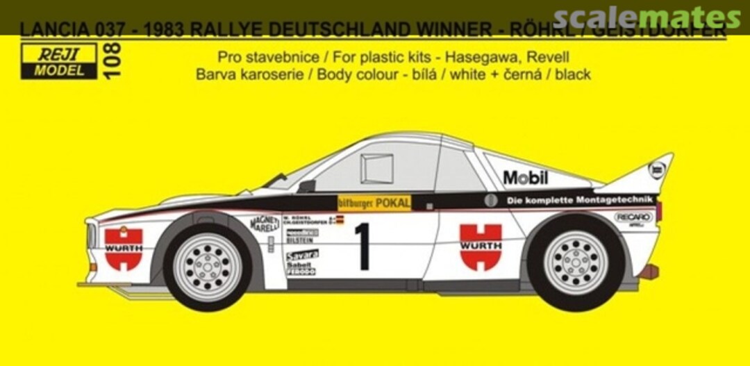 Boxart Lancia Rally 037 sponsored by Wurth #1 108 REJI Model