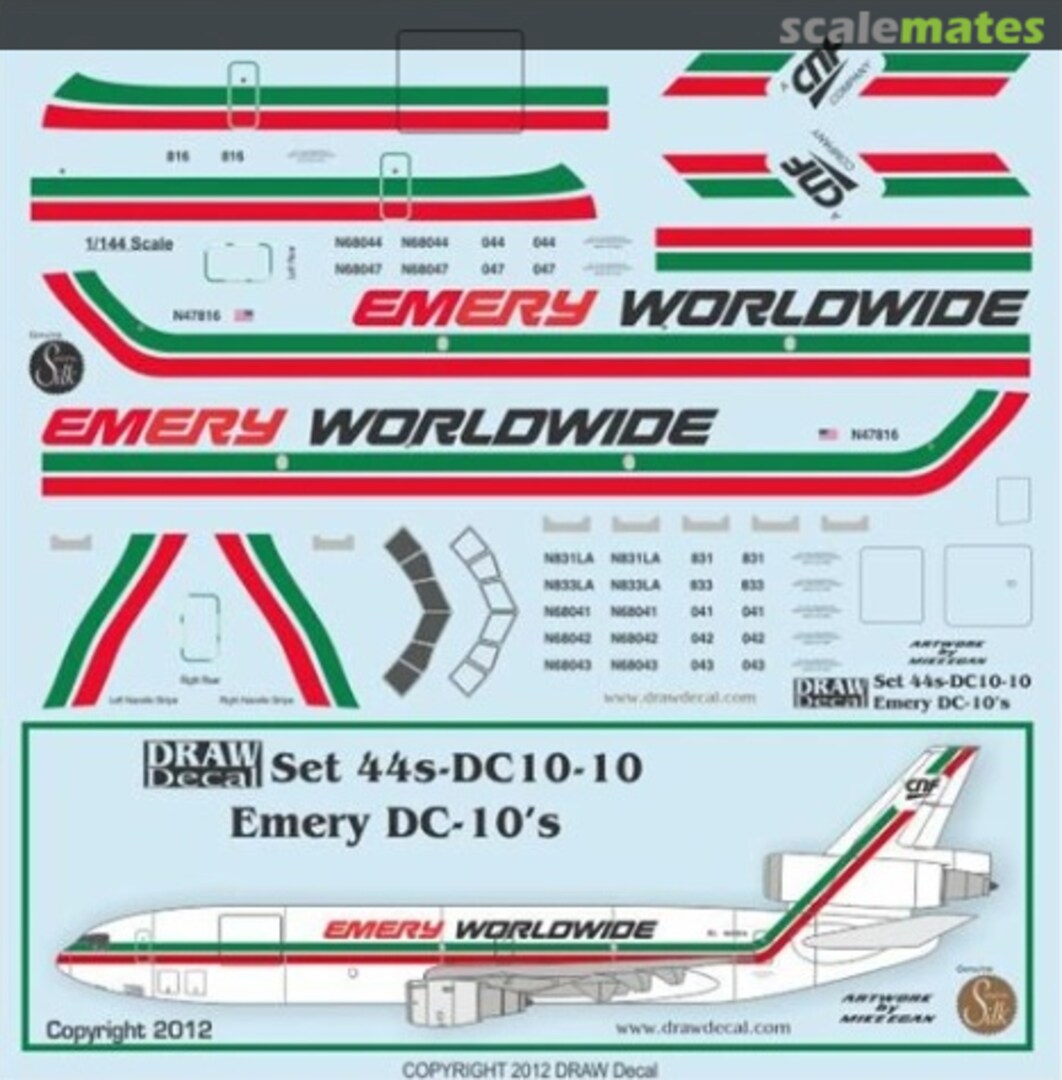 Boxart Emery Worldwide DC-10s 44-DC10-10 Draw Decal