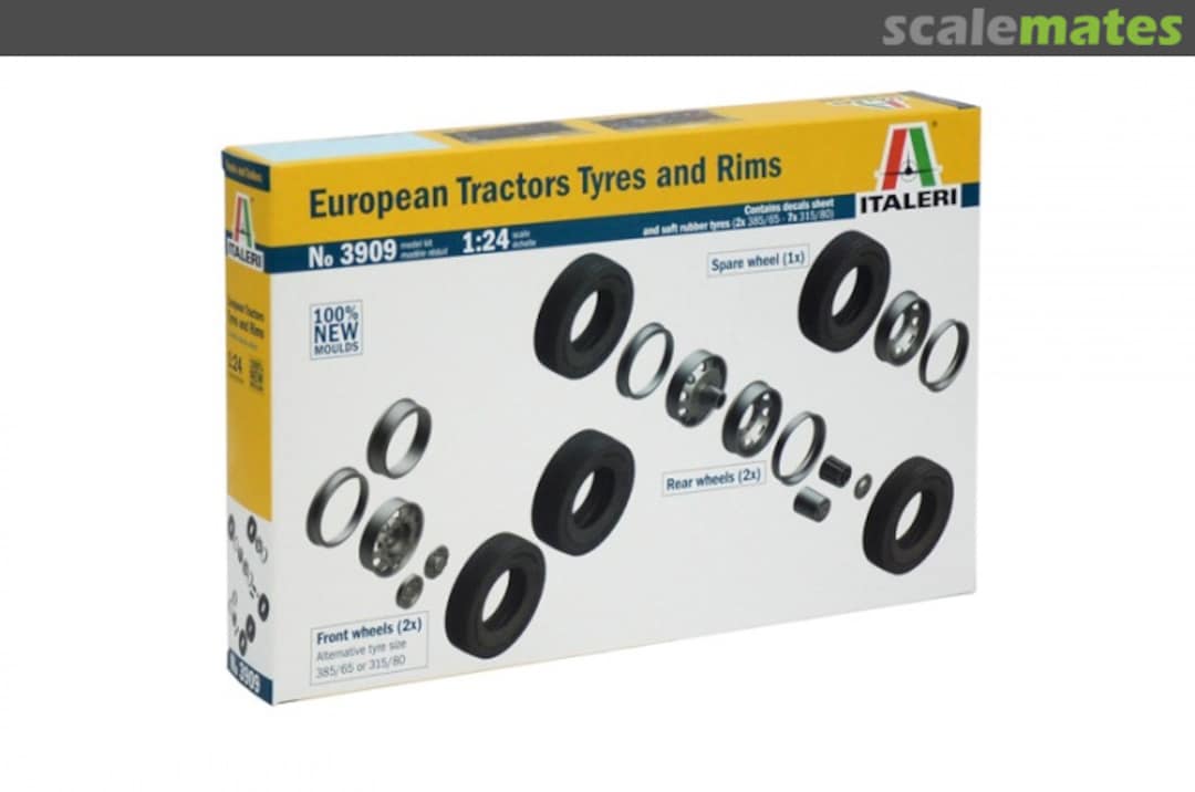 Boxart European Tractors Tyres and Rims 3909 Italeri