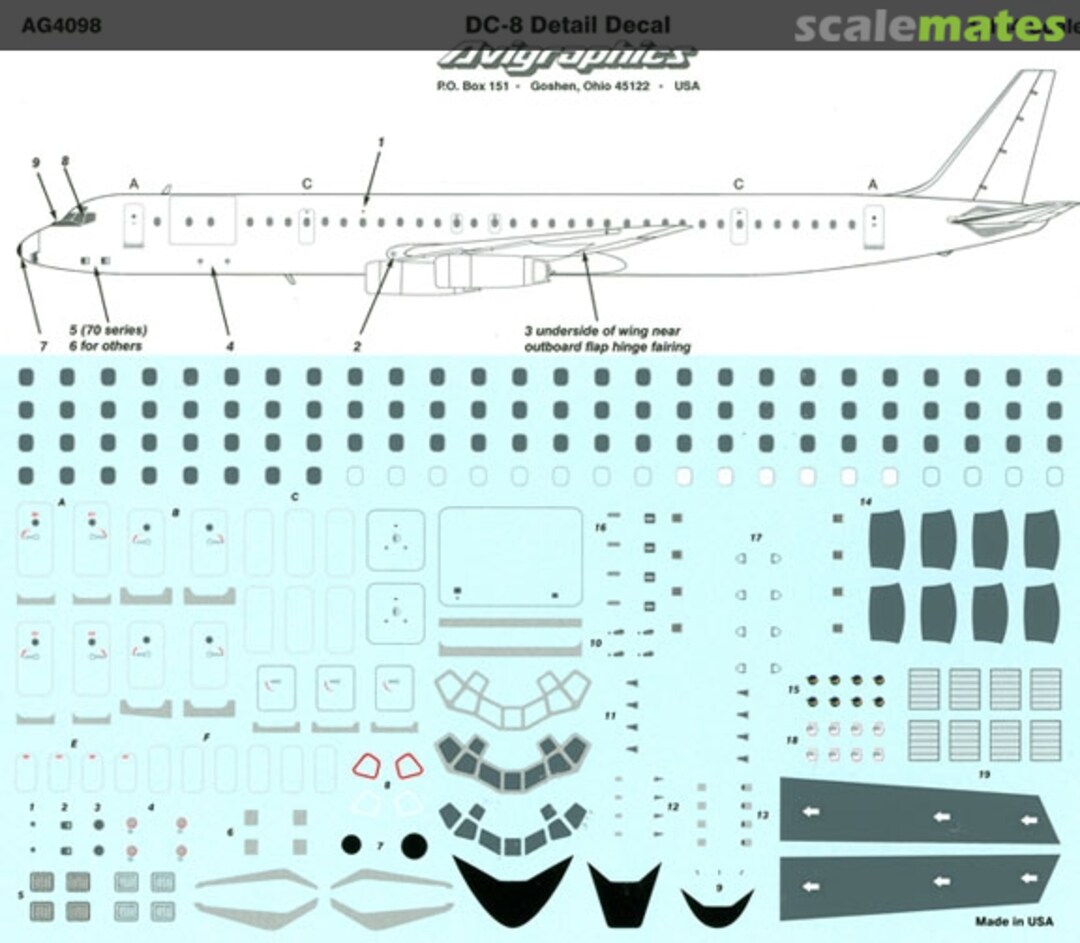 Boxart Douglas DC-8 Windows & Details AG4098 Avigraphics