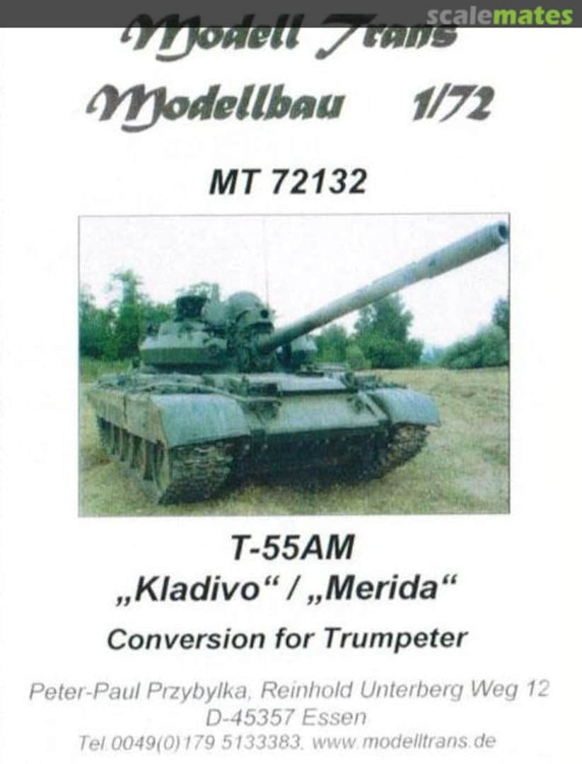 Boxart T-55AM Kladivo/Merida MT72132 Modell Trans Modellbau