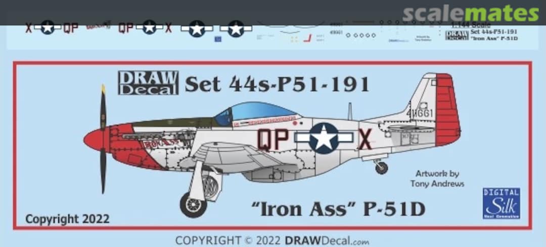 Boxart “Iron Ass” P-51D 44-P51-191 Draw Decal