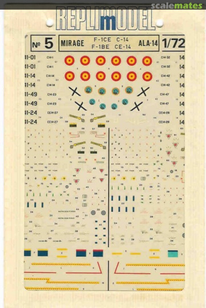 Boxart Mirage F-1CE C-14 & F-1BE CE-14 5-72 Replimodel