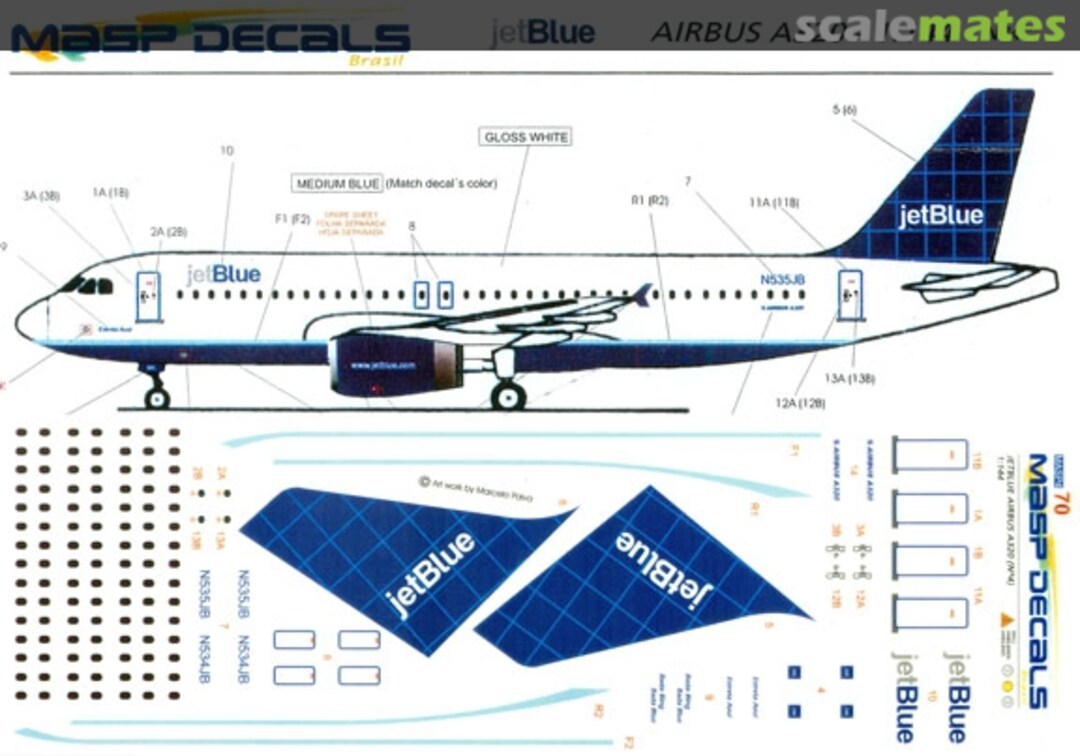 Boxart Airbus A320 MASP44-070 MASP Decals