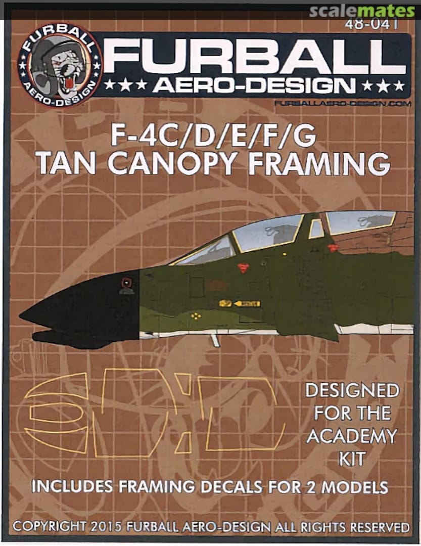 Boxart F-4C/D/E/F/G Tan Canopy Framing 48-041 Furball Aero-Design