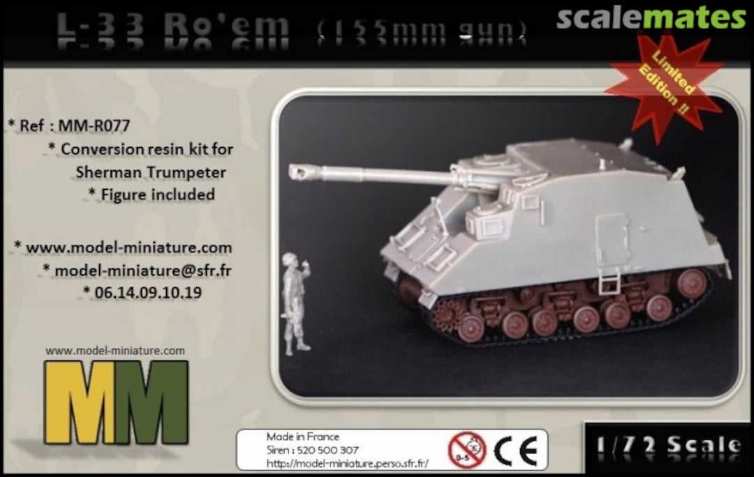 Boxart Soltam L-33 Ro'em 155 mm Panzerhaubitze MM-R077 Model Miniature