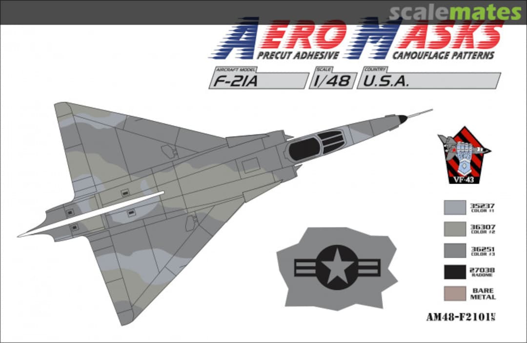 Boxart F-21A USA VF-43 AM48-F2101 AeroMasks